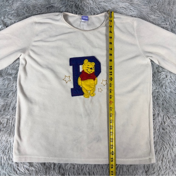 Vintage Disney Cream Fleece Winnie The Pooh Soft Felt Sweater Woman’s M - Picture 5 of 5